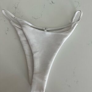 White Ribbed Bikini Bottom